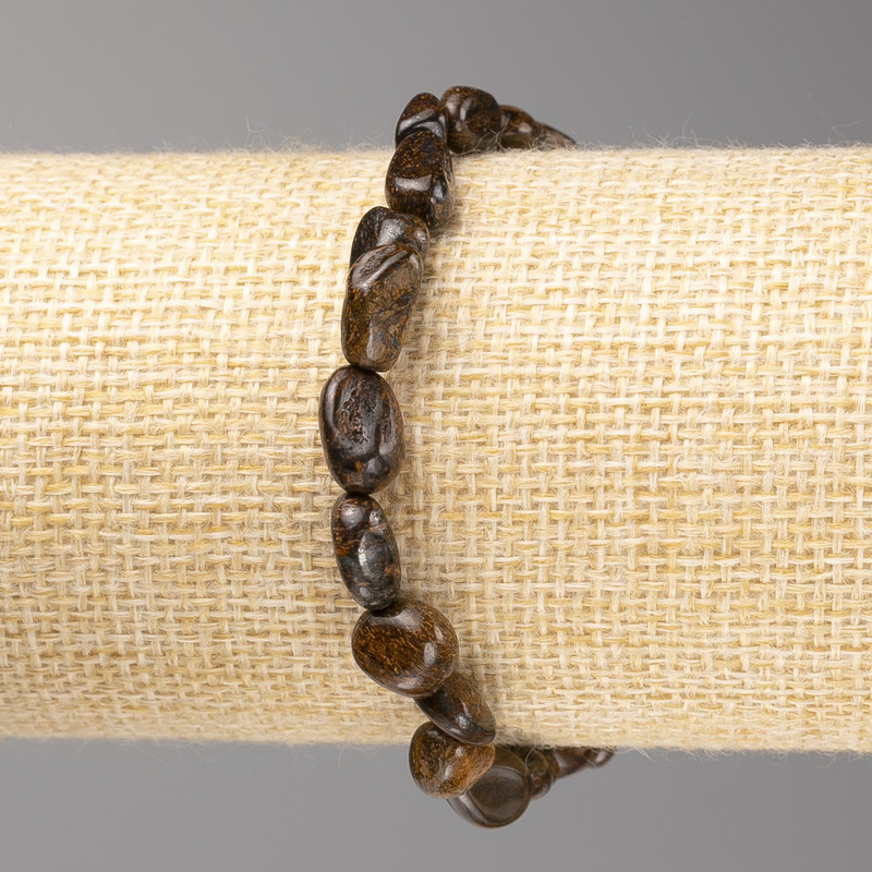 Brățară din bronzit cu fațete, diametrul 7x7 mm ± pe elastic, lungime 18 cm+