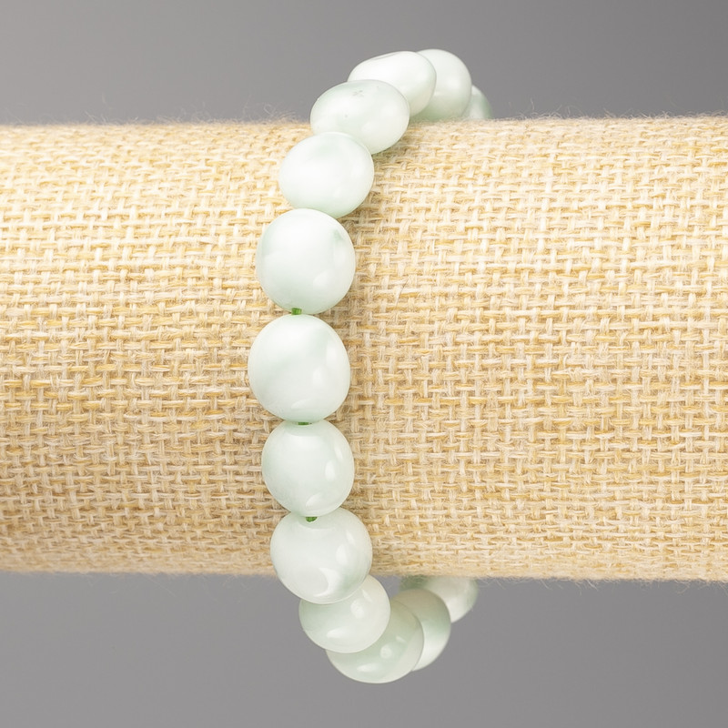 Brățară din piatră de larimar, fațetată, diametrul 10×10 mm, pe elastic, lungime 18 cm+