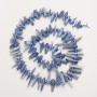 Mărgele din cianit natural, granule în formă de ac, pe șnur, diametrul 28x2-10x2 mm, lungime 40 cm ±, diametru 3 mm