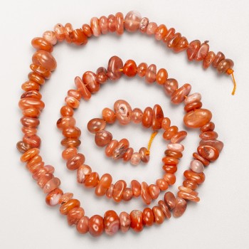 Mărgele de carneol natural, fațetate, pe șnur, diametrul 7×4 mm, lungime 41 cm