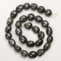 Mărgele din serafinit natural, finisaj galvanizat pe șnur, diametrul 12×14 mm ±, lungime 40 cm