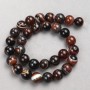 Mărgele din agată maro, bile netede pe fir, diametrul 10 mm, lungime 38 cm+-