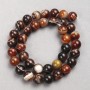 Mărgele din agată maro, bile lucioase pe fir, diametrul de aproximativ 12 mm, lungimea de aproximativ 38 cm