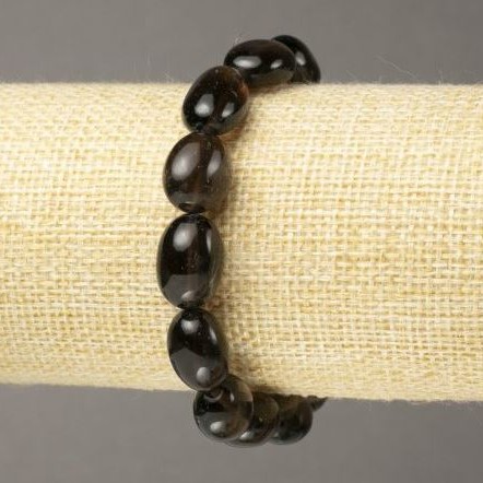 Brățară din cuarț fumuriu natural, fațetată, Ø 13×10 mm ±, lungime 18 cm
