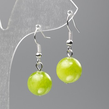 Сережки Онікс (штучний акрил) гладка кулька, діаметр 12, 5мм+-, довжина 3. 5см