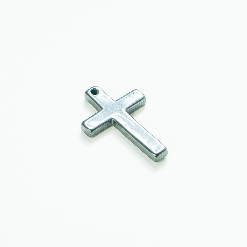 Pandantiv Cruce din hematit, diametrul 22×33, 5×3 mm+