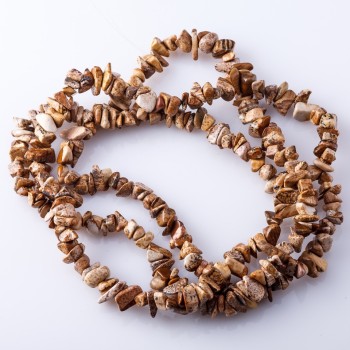 Mărgele din piatră naturală pe șnur Jasper peisaj «ciob de piatră» 3-10 mm 80-85 cm