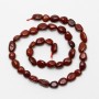 Mărgele din jasper roșu natural, fațetate, diametrul 8×10 mm, lungime 42 cm +/- pe fir