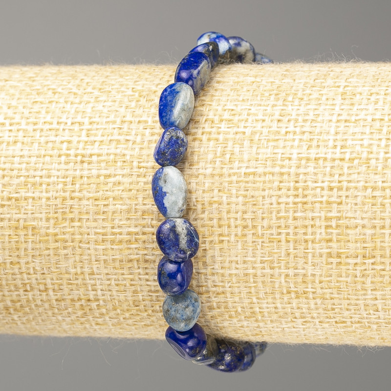 Brățară din lazurit natural, mărgele fațetate, diametru 7×8 mm, lungime 18 cm (elastic)