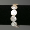Brățară din perle baroce „monedă” în nuanța „benzină”, diametrul 16 mm, lungimea 18 cm, pe elastic