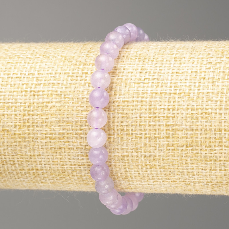 Brățară ametist (cu cuarț tonat artificial) mărgele lucide, diametrul 6 mm, lungimea 18 cm (elastic)