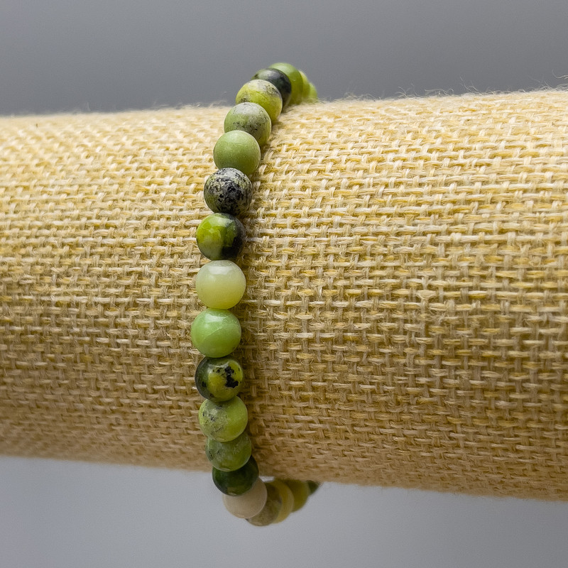 Brățară Jad Australian (acrilic) – bile lucioase, diametrul 6 mm, lungime 18 cm (elastic)