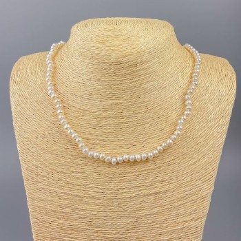 Colier din perle de râu, diametru 6×4 mm, lungime 49 cm
