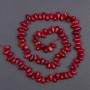 Coral natural boabe, diametru 8x5 mm, lungime 40 cm, pe fir