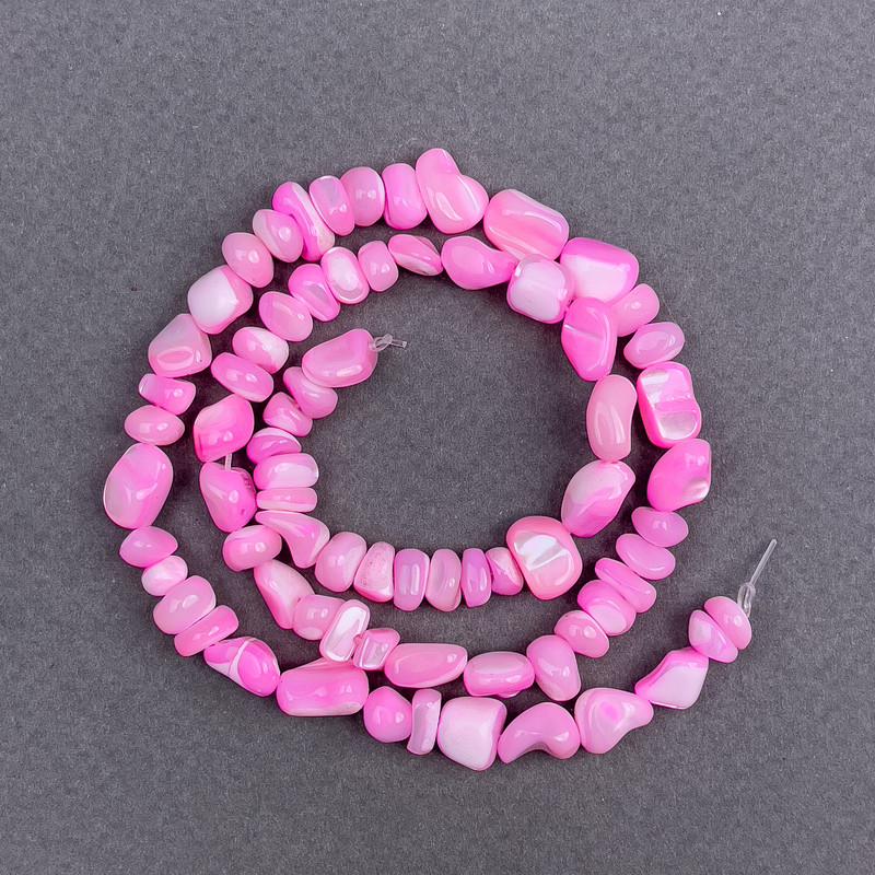 Mărgele din sidef roz zmeură, fațetate, diametrul 8×6 mm, lungime aproximativ 41 cm, pe fir