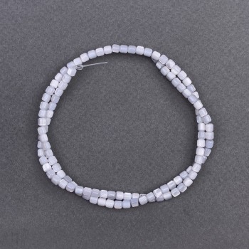 Mărgele sidef gri tonat cilindrice, diametru 3,5 mm, lungime 40 cm, pe fir