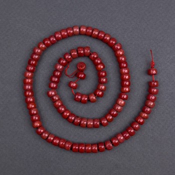 Coral natural în formă de disc, diametru 6×4 mm, lungime 40 cm pe șnur