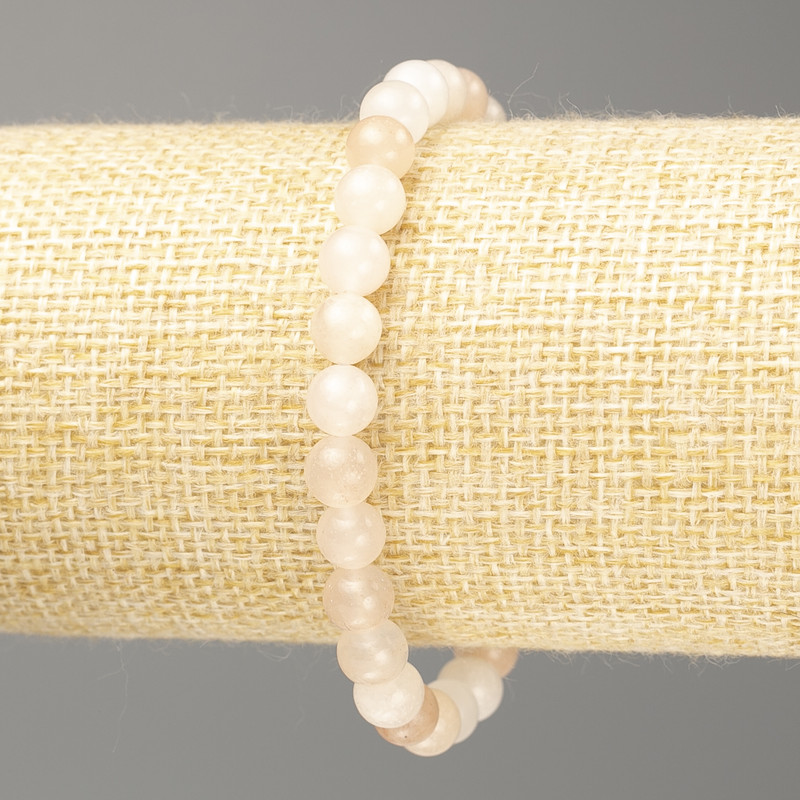 Brățară din selenit acrilic (acril artificial) – bile netede, diametrul 6,5 mm, lungime 18 cm (elastic)