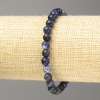 Brățară din sodalit, piatră naturală, mărgele netede de 6 mm, lungime 18 cm (elastică)