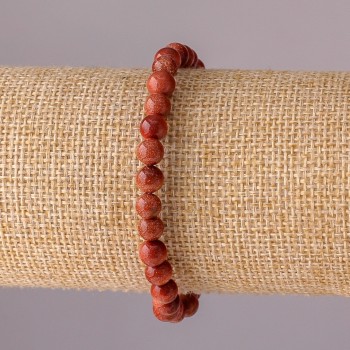 Браслет Авантюрин Золотий Пісок на резинці гладка кулька, діаметр 6мм обхват 18см