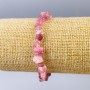 Brățară din cuarț roz căpșună, piatră naturală, granule 8×3 mm, lungime 18 cm (elastică)