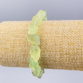 Браслет Нефрит необроблений натуральний камінь галтування, діаметр 10х13мм+-, довжина 18см (стрейч)