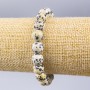Brățară Jasp Dalmatin (acrilic artificial) bilă netedă, diametru 10 mm ±, lungime 18 cm (elastic)