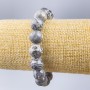 Brățară din jasper gri oceanic (acrilic artificial), mărgele netede, diametrul de 12 mm, lungime 18 cm (elastică)