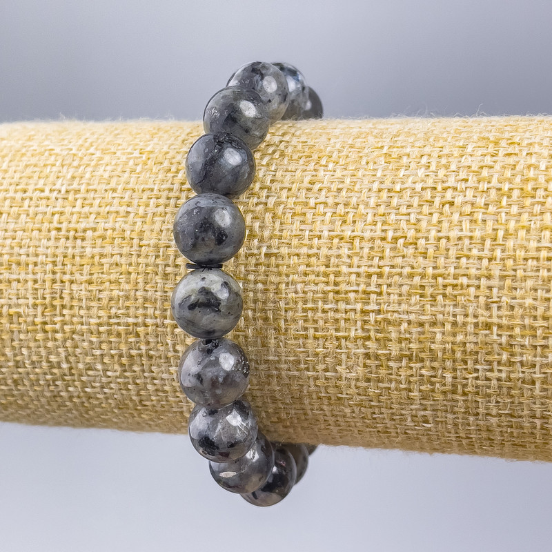Brățară din labradorit cu bile netede, diametrul 10 mm, lungime 18 cm (elastic)