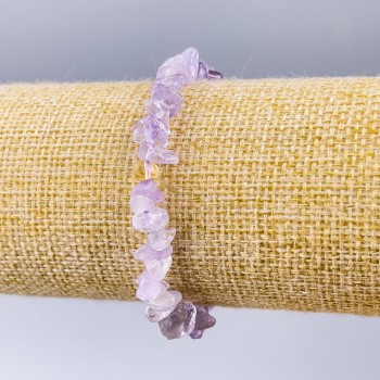 Brățară din ametist natural, granule mici, diametru 5x2 mm ±, lungime 18 cm (elastic)