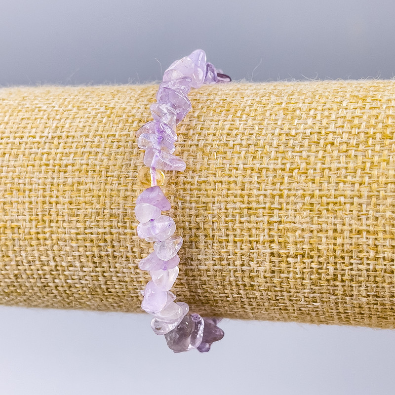 Brățară din ametist natural, granule mici, diametru 5x2 mm ±, lungime 18 cm (elastic)