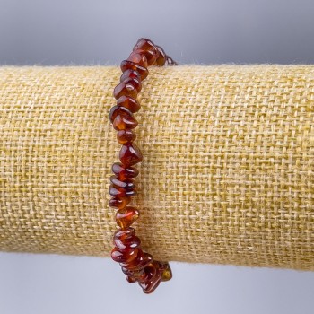 Brățară din granat gessonit, piatră naturală mărunțită, diametrul 6×3 mm, lungime 18 cm (elastică)