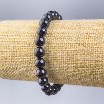 Brățară din granat natural, piatră naturală, mărgele netede de 8 mm, lungime 18 cm (elastic)