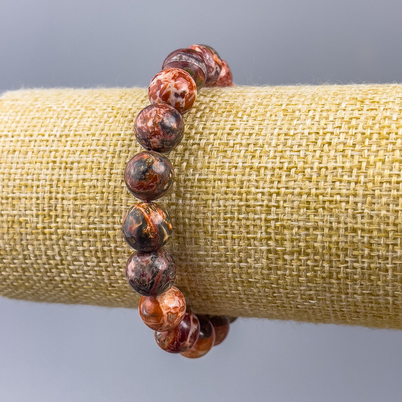Brățară din jasper oceanic imitatie (acrilic) mărgele netede, diametrul 10 mm ±, lungime 18 cm (elastic)