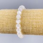 Brățară din selenit natural, piatră naturală, mărgele netede rotunde de 8 mm, lungime 18 cm (elastic)