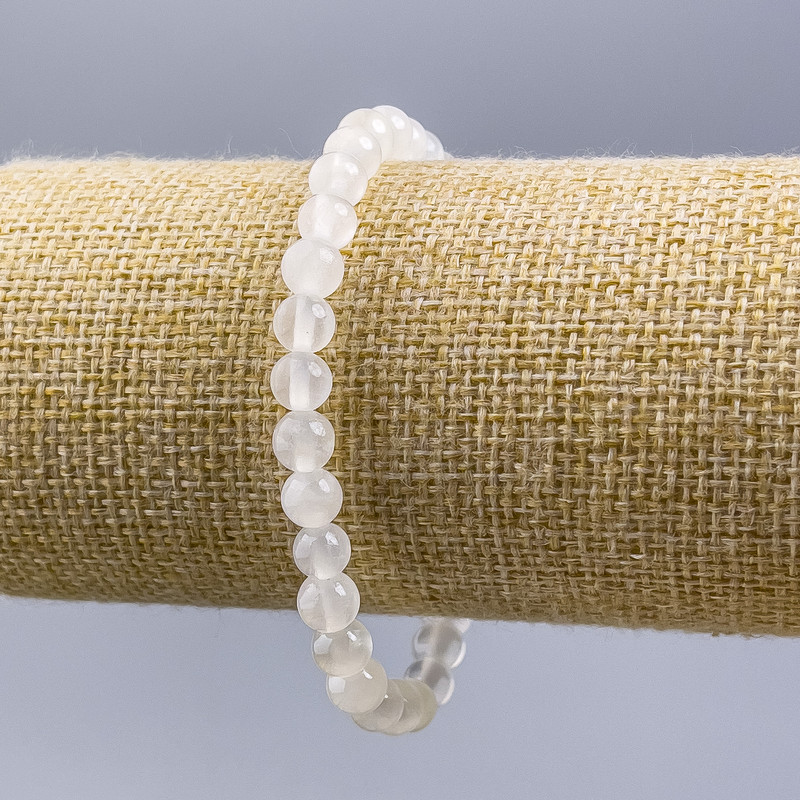 Brățară din bilomorit, piatră naturală, mărgele netede, diametrul de 6 mm, lungime 18 cm (elastic)