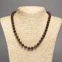 Colier din piatră naturală grenat, bile lucioase, diametrul aproximativ 6 mm, lungime 50 cm+