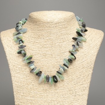 Colier din pietre naturale - amestec granule mici în formă de ac, diametrul 11x5-10x3 mm, lungime 50 cm +