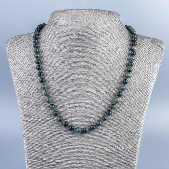 Colier din piatră naturală – jasper oceanic, bile netede, diametrul de 6,5 mm, lungime 50 cm