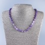 Colier din piatră naturală ametist, formă baril, diametru 4×1 mm, lungime 50 cm +