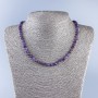 Colier din piatră naturală - ametist fațetat, mărgele de aproximativ 5,5 mm, lungime 50 cm