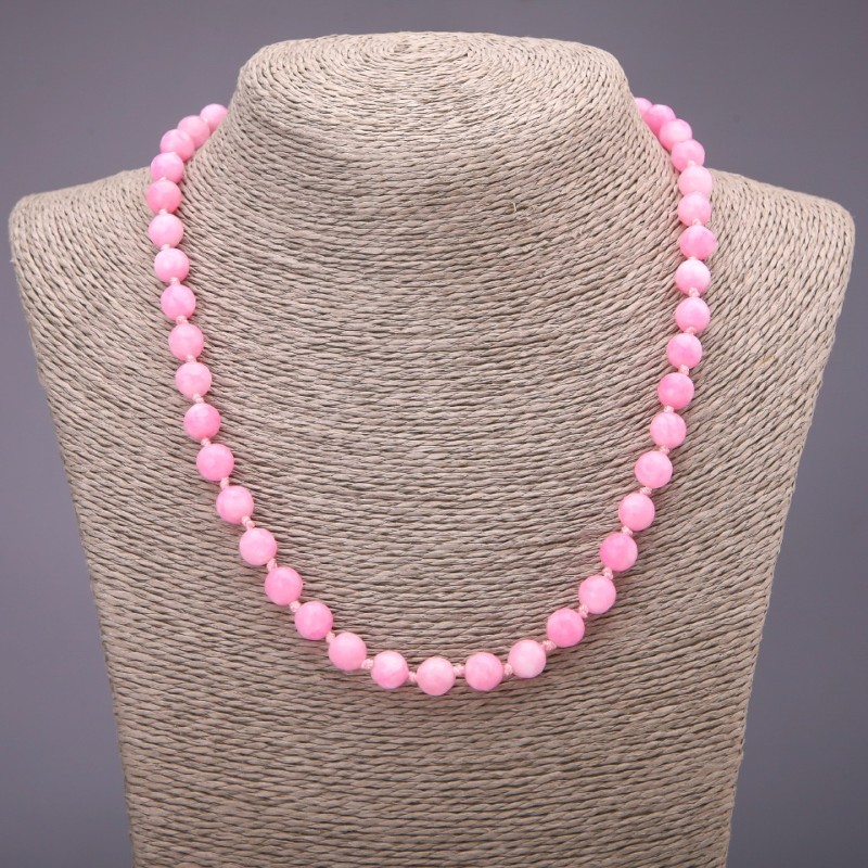 Colier din turmalin (artificial) cu mărgele tăiate facetate, diametrul de 8(±) mm, lungimea 48 cm