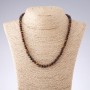 Colier cu ochi de tigru, ochi de bou și ochi de șoim, bile netede, diametrul de 6 mm, lungime 45 cm