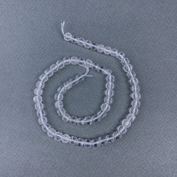 Mărgele din cristal de munte, tăiate cub, pe șnur, diametrul 6×6 mm, lungime 39 cm