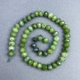 Perle de jadeit canadian, piatră naturală, tăiate în rondel, diametrul 8×6,5 mm ± pe șnur, lungime 38 cm+