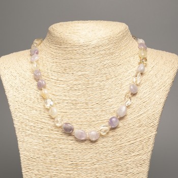 Colier din piatră naturală - sortiment de fațetare, diametru 11×9 mm, lungime 48 cm