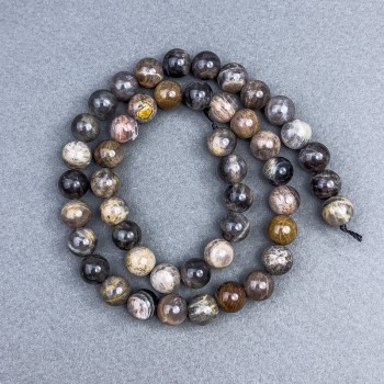 Mărgele din piatră solară naturală, bile netede, diametrul 8,5 mm, pe șnur, lungime 39 cm