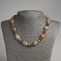 Colier din jasper imperial, oval plat, diametrul 13x18 mm +/-, mărgele rondel de 9x5 mm +/-, lungime 45 cm