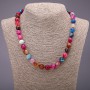 Colier din agate naturale, sortiment de culori, mărgele fațetate, diametrul aproximativ de 10 mm, lungime 48 cm