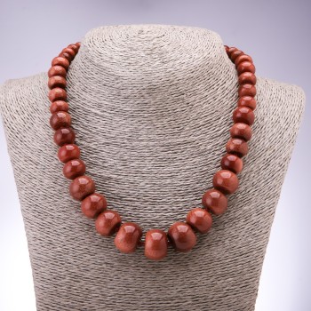 Colier din aventurin sintetic «Nisip de Aur» rondelle în creștere, diametrul 10x6 mm–19x14 mm, lungime 45 cm